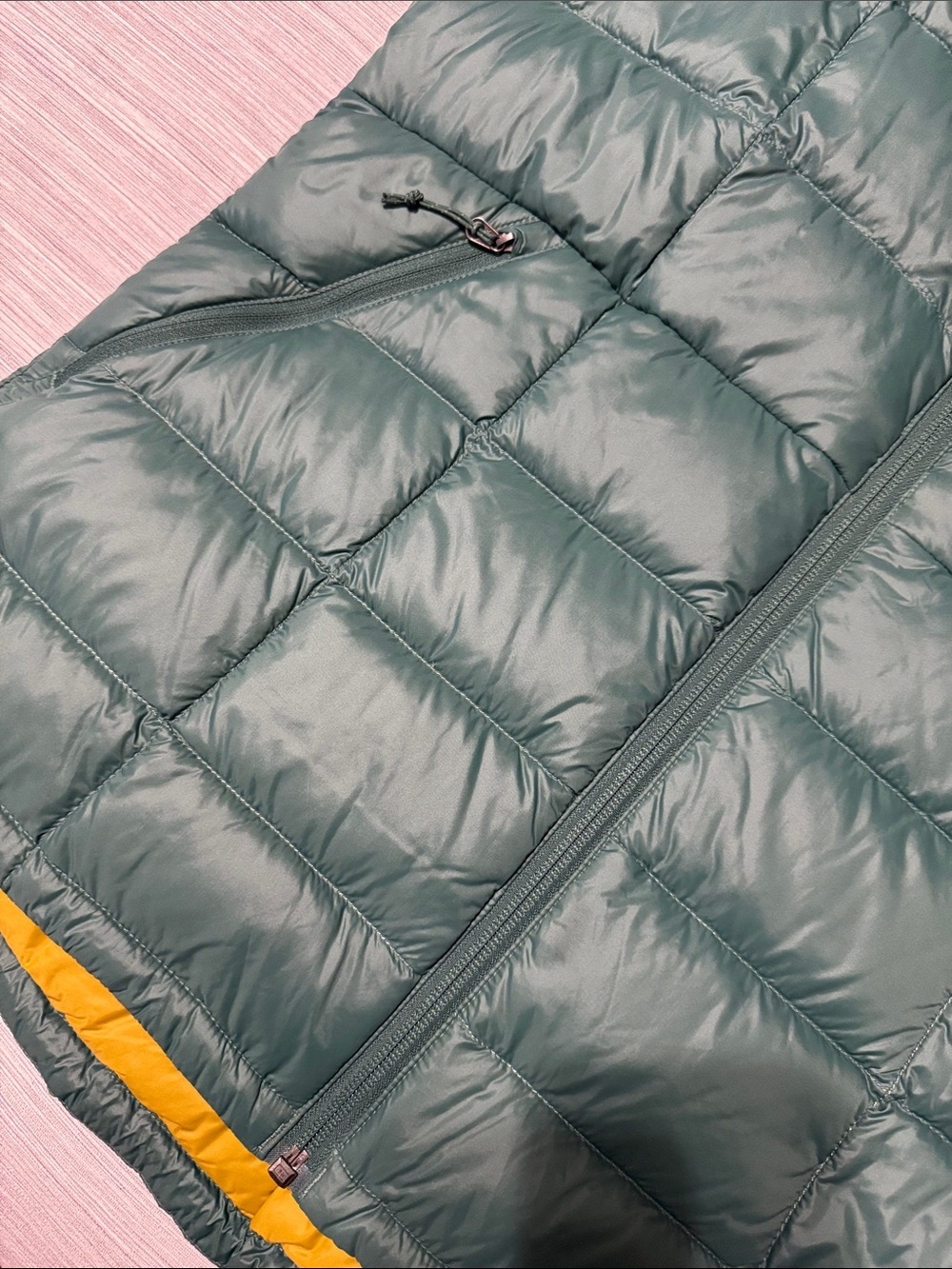 REI Co-op 650 Down Vest Womens Large Teal Green Mustard Yellow Puffer Full Zip - Picture 9 of 14